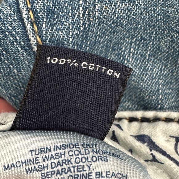 Land's End Denim Blue 5 Pocket Mid Rise Bootcut Jeans Children Size 14 - Picture 5 of 9